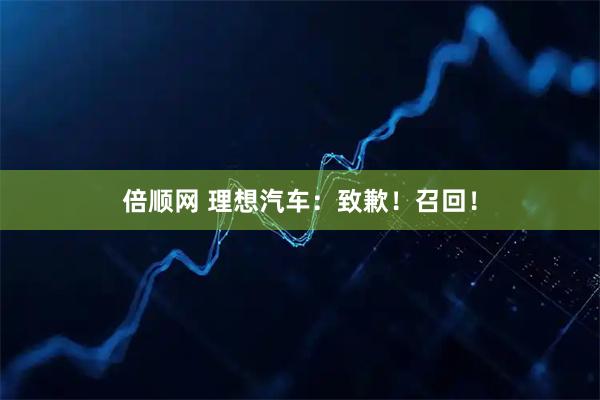 倍顺网 理想汽车：致歉！召回！