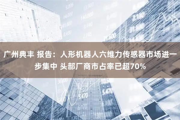 广州典丰 报告：人形机器人六维力传感器市场进一步集中 头部厂商市占率已超70%